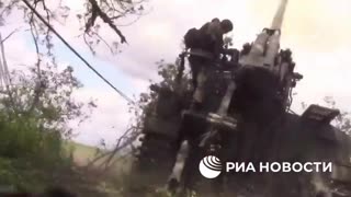 Ukraine War Combat Footage: 'Work of the 2S5 Hyacinth-S self-propelled gun crew in the LPR'