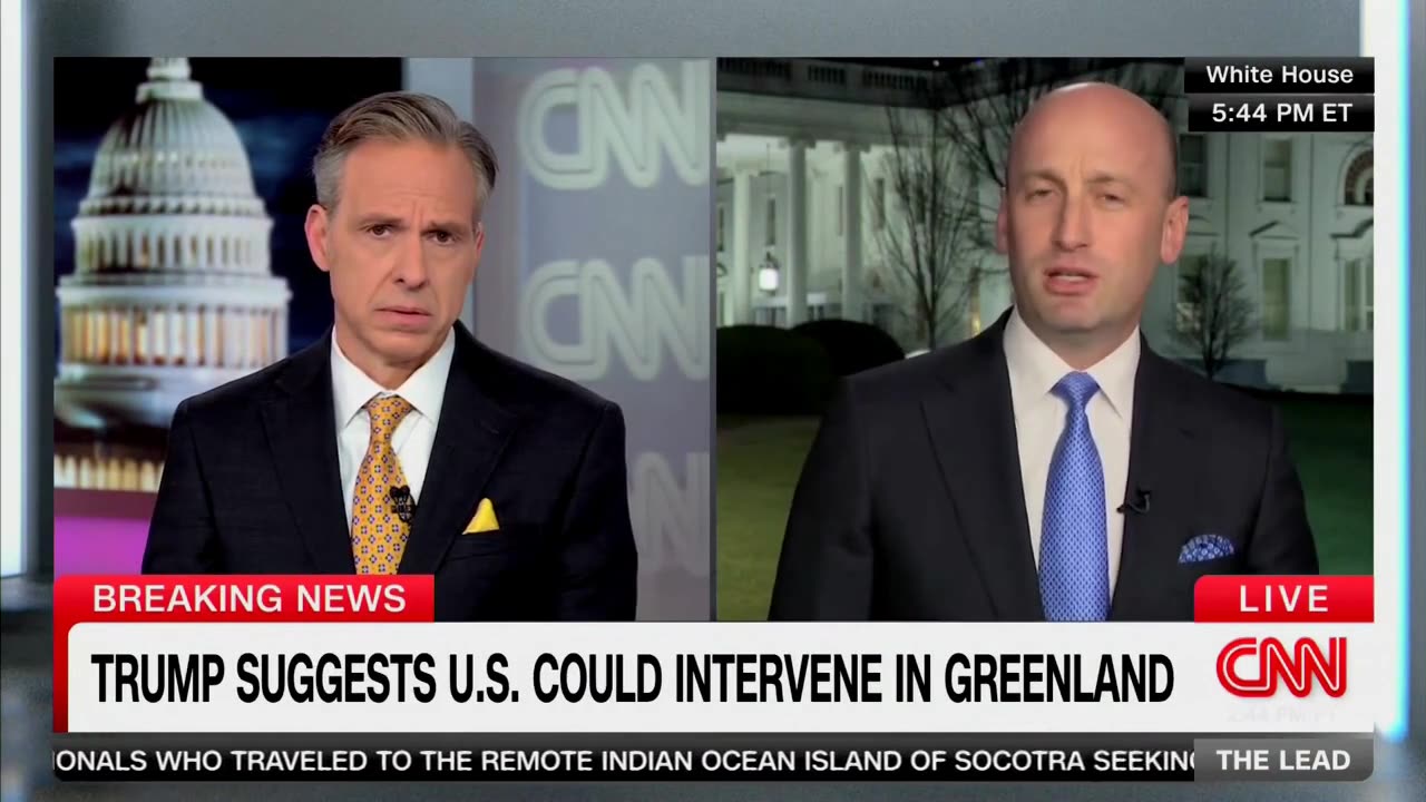 Jake Tapper Badgers Stephen Miller About Supposed Military Invasion Of Greenland