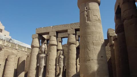 Massive Statues of RAMSES II at the Majestic LUXOR Temple in Egypt