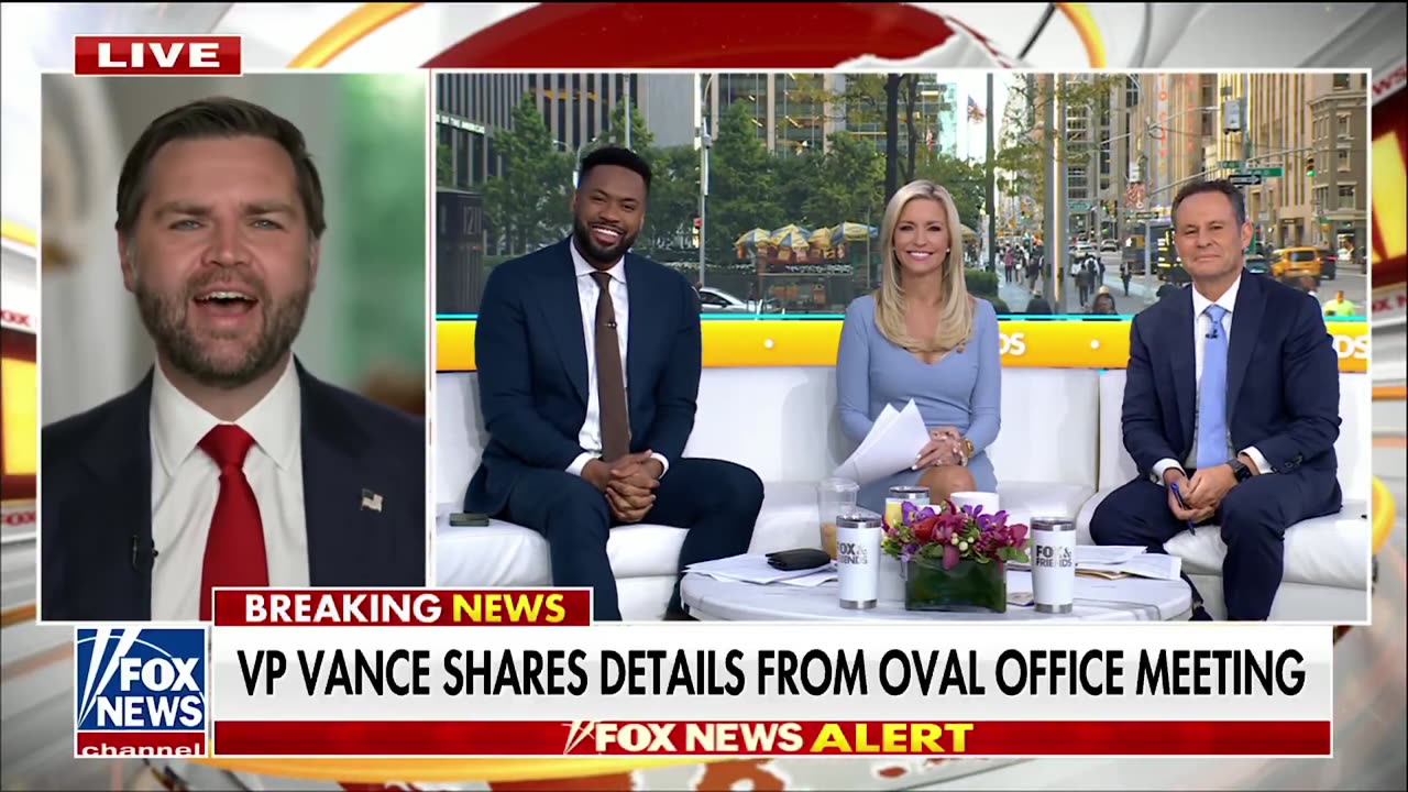 VP JD Vance on President Trump trolling them with the 'Trump 2028' hats.