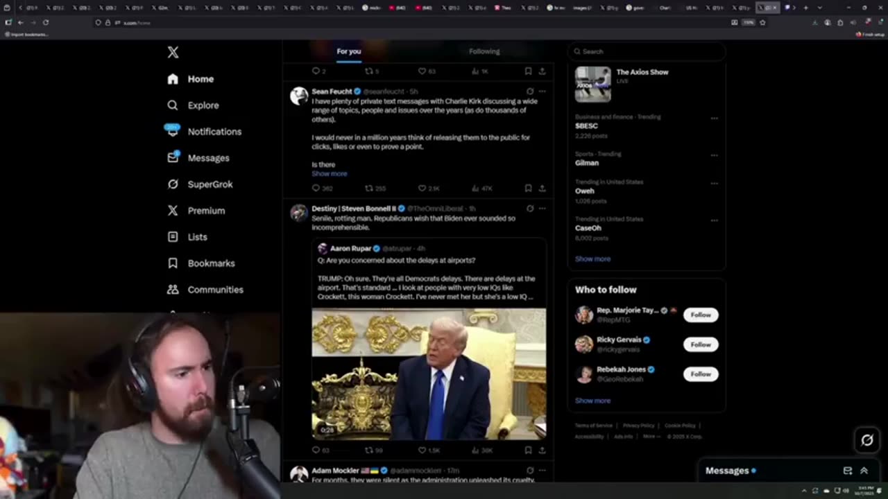 Twitch streamer Asmongold after his controversial ＂using live ammo on protesters＂ statement