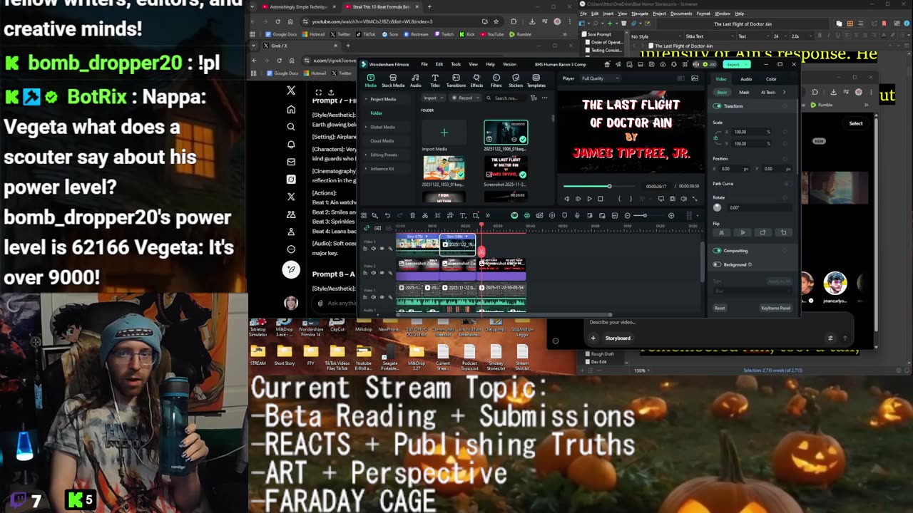 Beta Reading + REACTS + Commentary + Writing: Publishing Truths | Drawing: Perspective | Faraday Cage Story | Brian Evenson Research