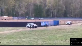 BC Ostrich Farm 🇨🇦 up BLACK LINER in a fenced area so NO ONE can see what’s happening in that area