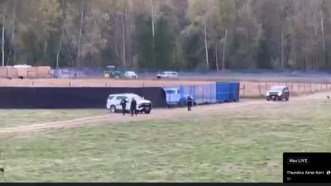 BC Ostrich Farm 🇨🇦 up BLACK LINER in a fenced area so NO ONE can see what’s happening in that area