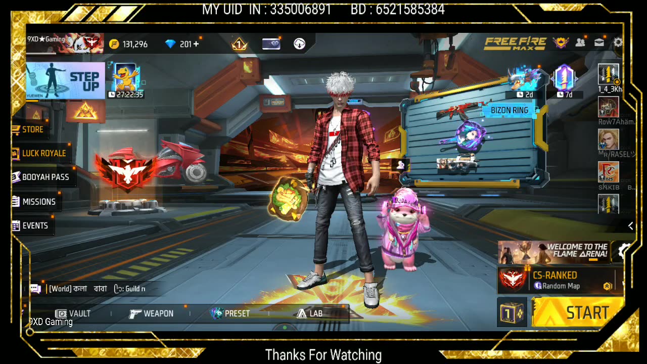 Free Fire Live With 9XD Gaming