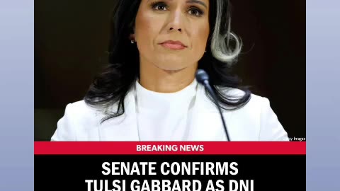 Senate confirmed tulsi gabbard has dni congrats to her 02/12/25