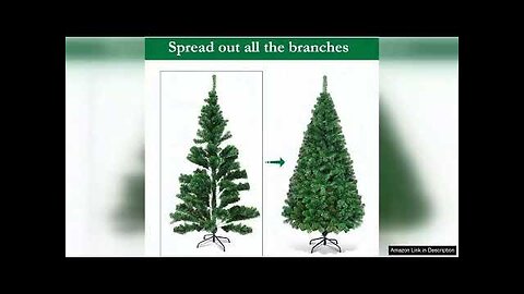 FANTASK Artificial Christmas Tree with Metal Stand Holiday Christmas Pine Tree Review