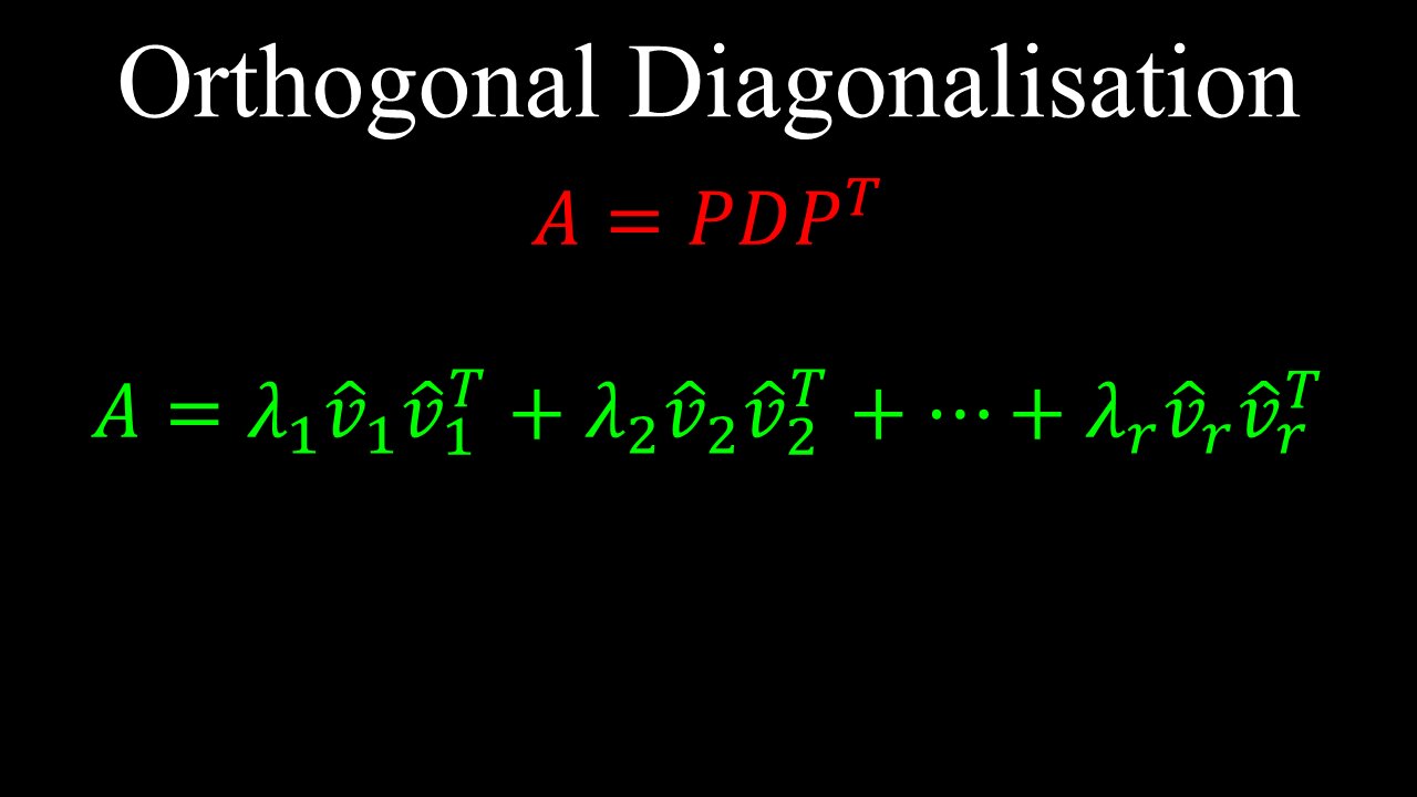 Orthogonal Diagonalization and Similarity, Spectral Decomposition - Linear Algebra