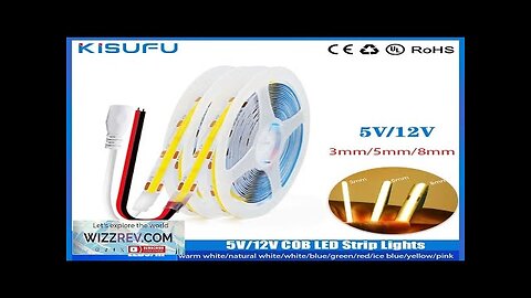 DC 5V/12V COB LED Strip Lights USB 320LEDs/m High Density Flexible Tape Review