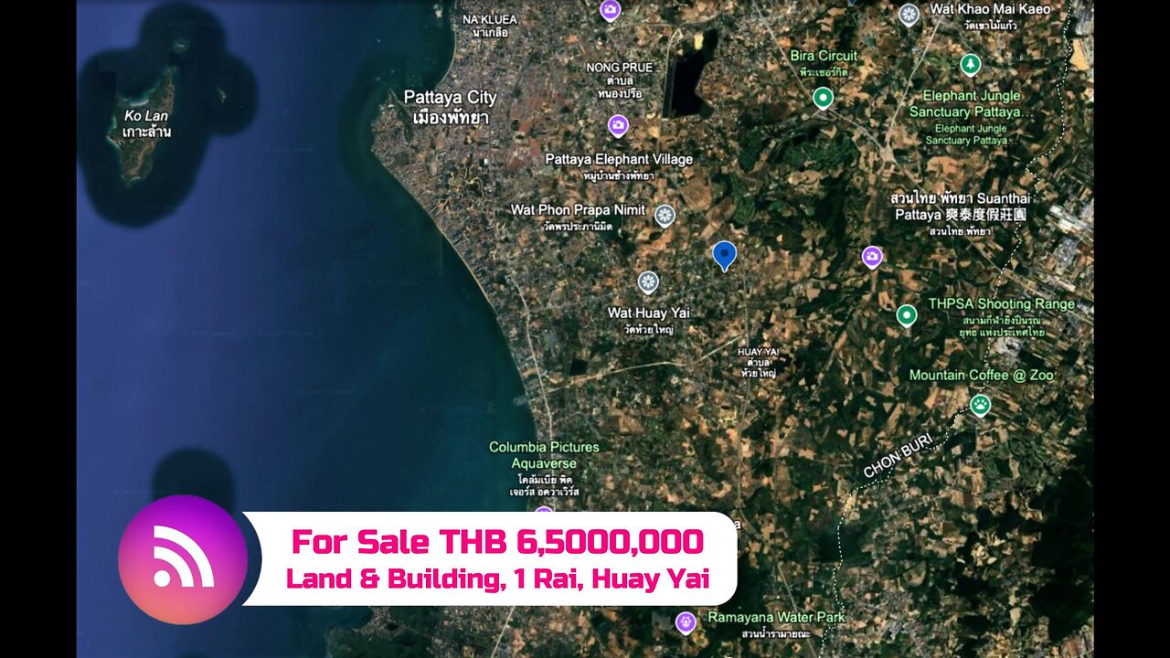 Land & Building, 1 Rai, Huay Yai, Thailand, THB 5,900,000 PRICE REDUCED