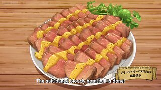 bloody horn bull salt bake looks so good | Campfire Cooking in Another World Season 2