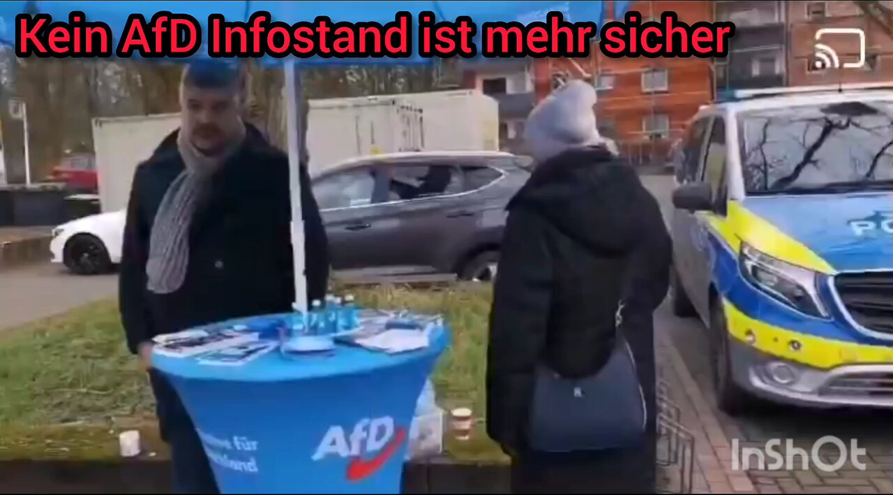 AfD Infostand wird beschossen