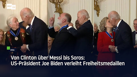 Von Clinton über Messi bis Soros: US-Präsident Joe Biden verleiht Freiheitsmedaillen