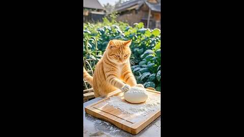 The cat is better than me with the chop sticks