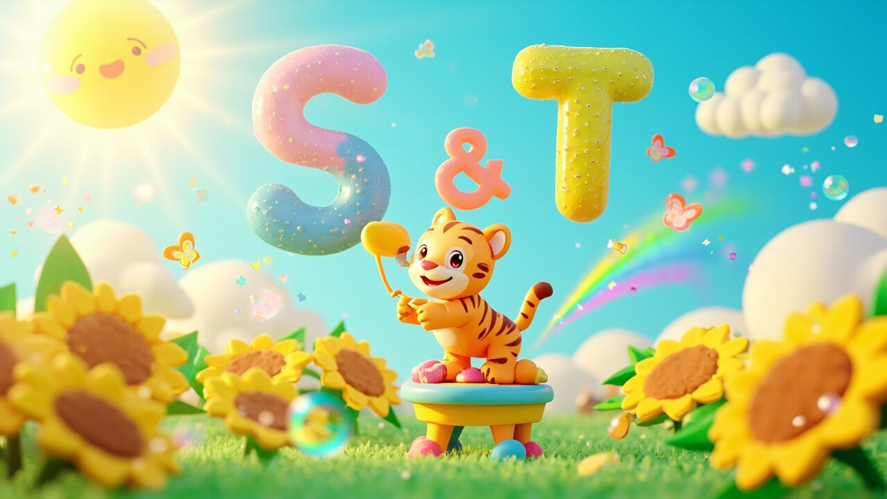 ABC Fun Time – Capital Letters S & T | Kids Alphabet Song | Learn with Cute Animation