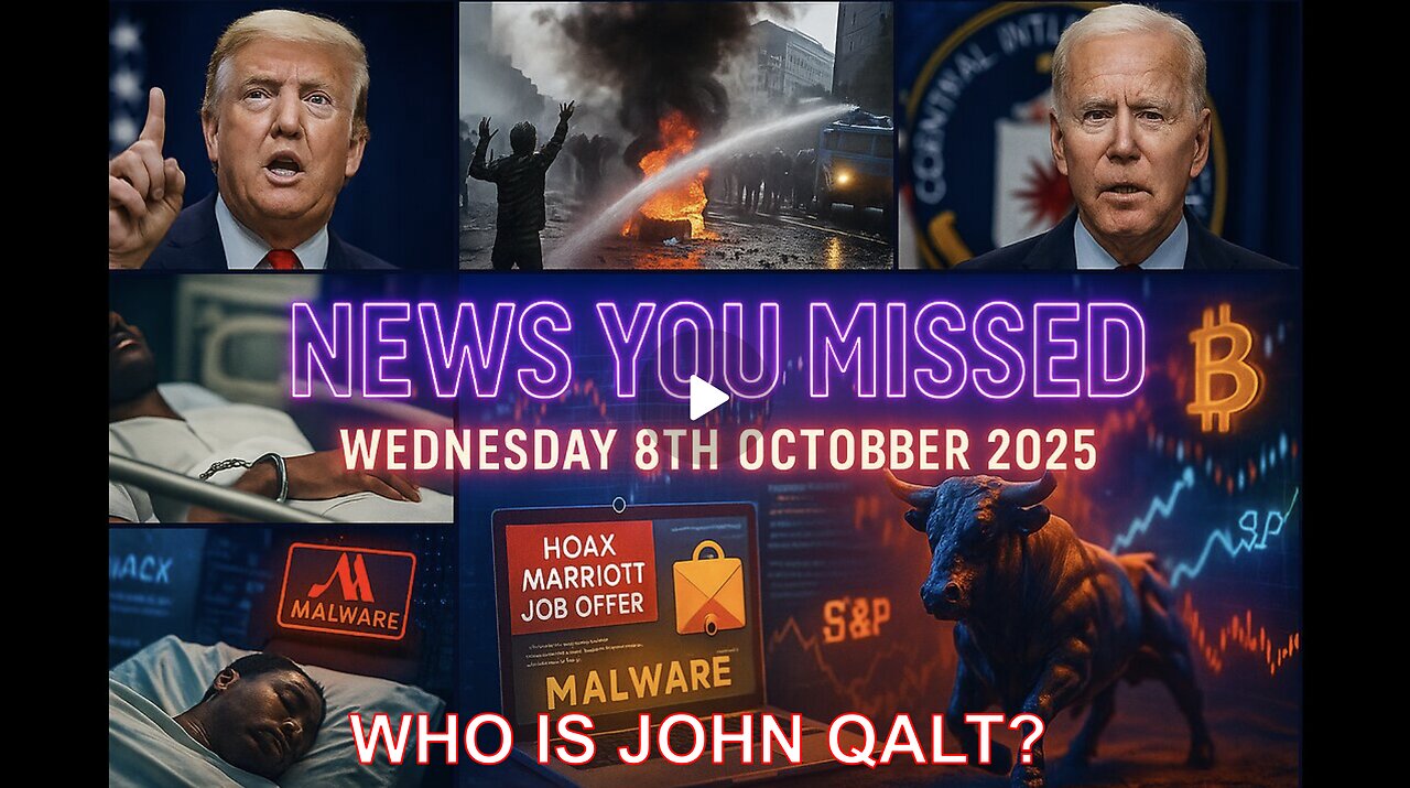 NEWS U MISSED WITH PAUL BROOKER & DREW DEMI WEDNESDAY 8TH OCTOBER. WHO IS JOHN QALT?