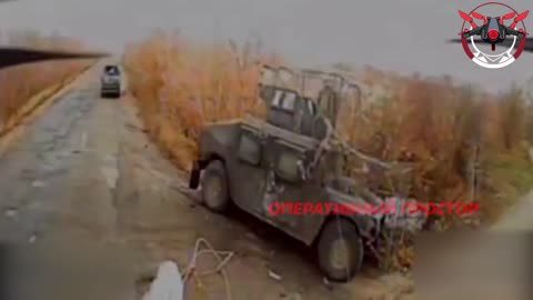 💥🛸 Russia Ukraine War | RU POV: Fiber-optic Drone Strikes Ukrainian Humvee | RCF