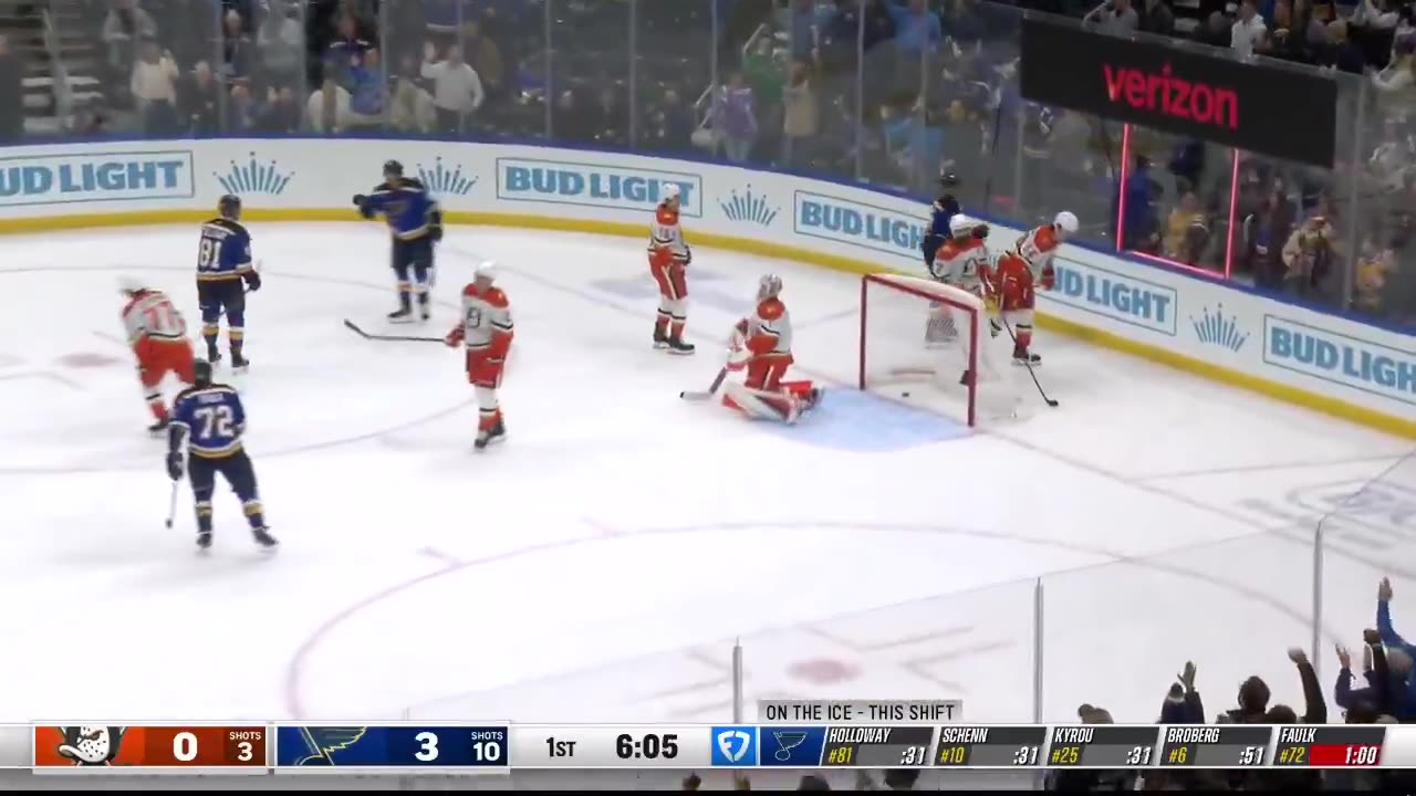 NHL - Dylan Holloway has the @StLouisBlues' fourth goal of the opening period! 🎶