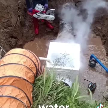 Repairing waterline. And it doesn't take days to complete this task eh?