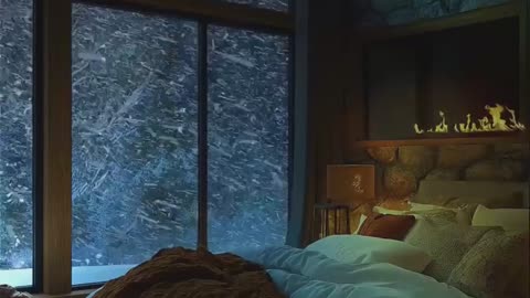 Winter Bedroom Retreat with Fireplace.