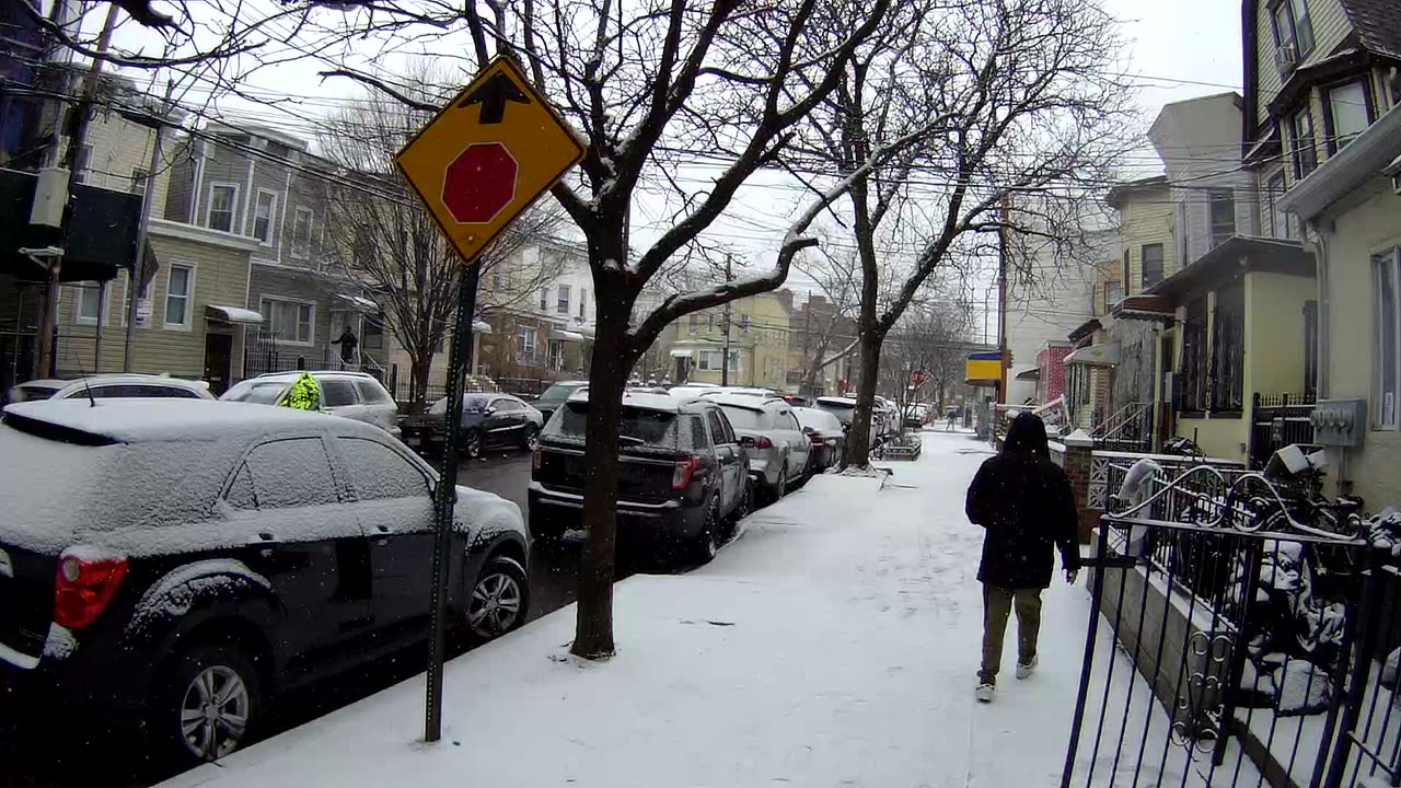 a walk in the Snow in Elmhurst january 2024