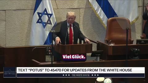 Präsident Trump beendet seine historische Rede vor der israelischen Knesset mit großem Elan.