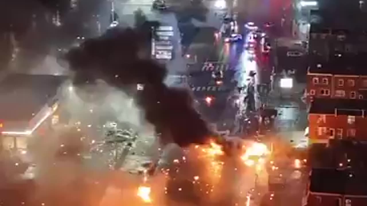 Drone Footage of Plane Crash Site in Philadelphia, PA