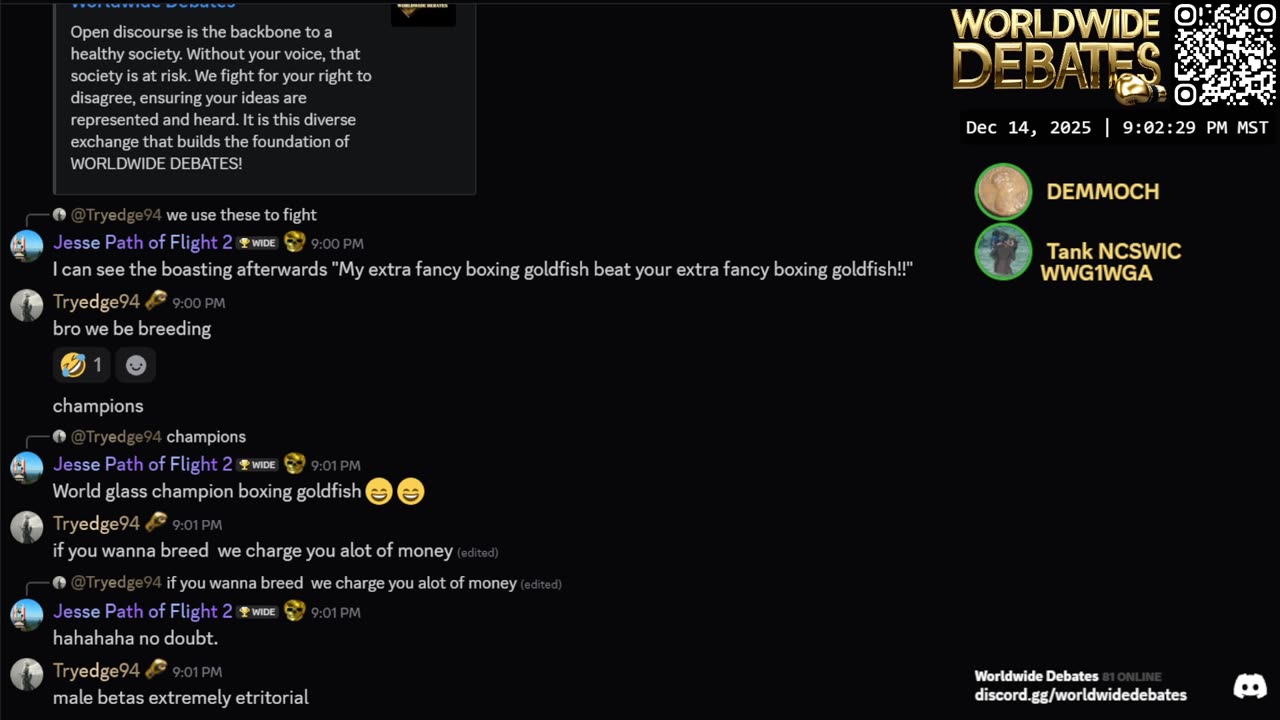 0225 WIDESTREAM - Worldwide Debates - YouTube/Twitch/Rumble