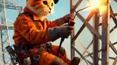 Hard-working cat