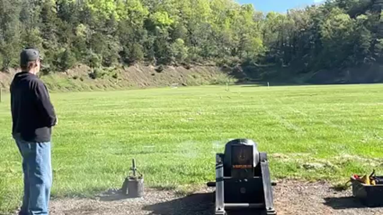 Pap Rob firing the seige mortar in slo mo