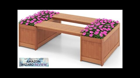 Giantex Set of 2 Outdoor Bench Wood Raised Garden Bed w/Open Base Review