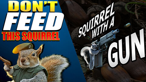 "Don't Feed This Squirrel" Squirrel with a Gun