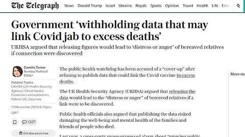 Government ‘withholding data that may link Covid jab to excess deaths’