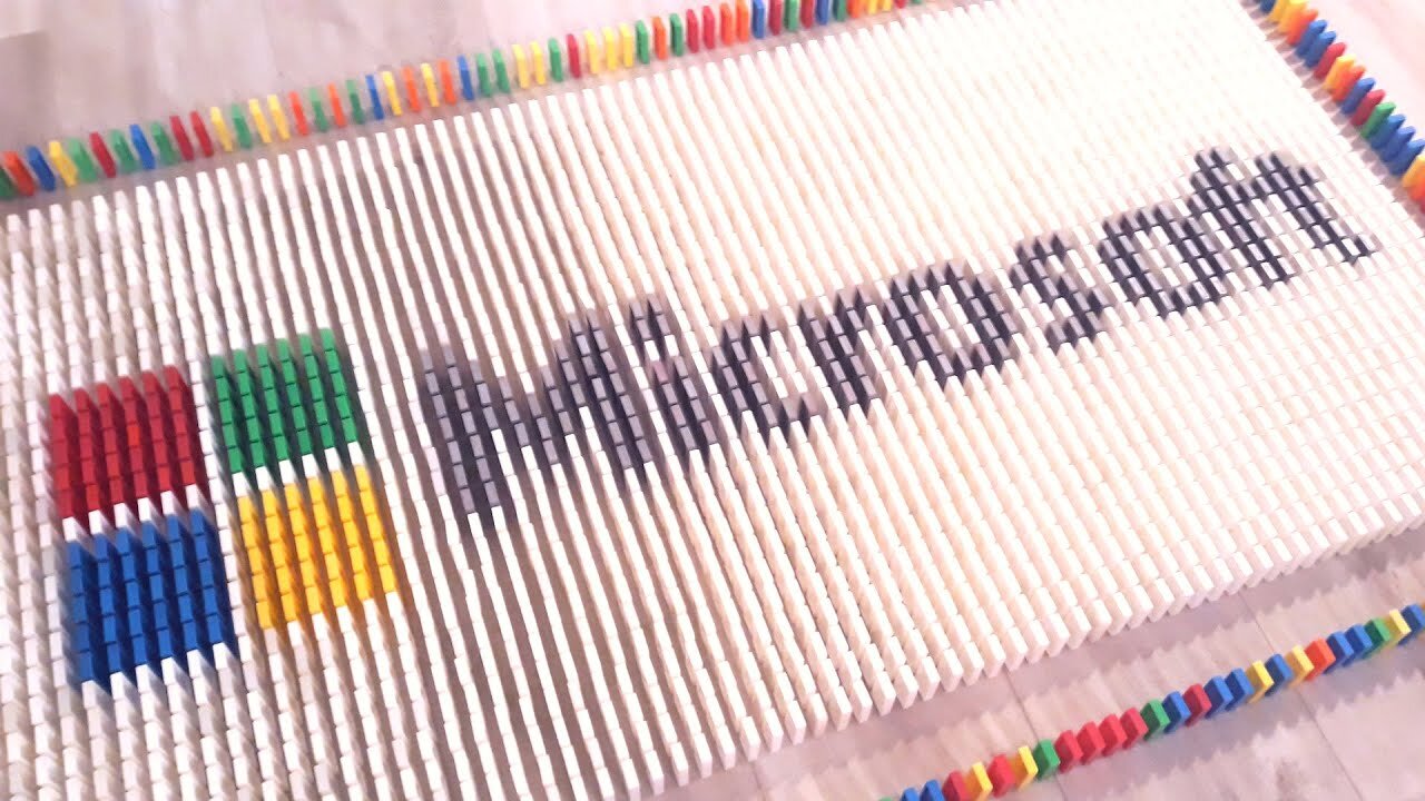 MICROSOFT LOGO MADE FROM DOMINOES | Domino Art #38