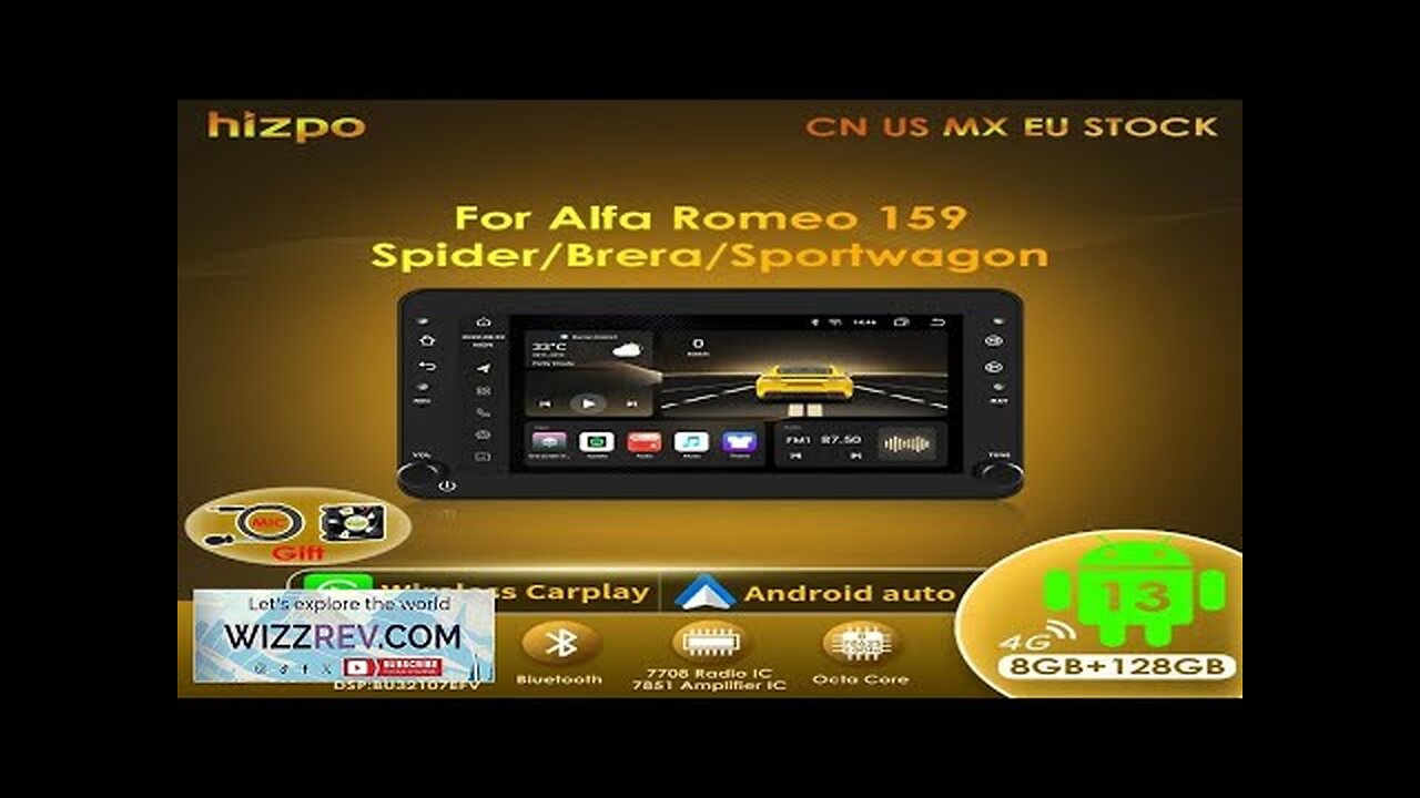 Hizpo AI Voice Android Auto Radio for Alfa Romeo 159 Brera Spider Review