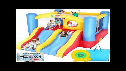 Inflatable Bounce House with Blower Elevated Double Racing Slide & Obstacle Center Review