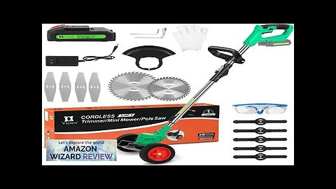 Cordless Weed Eater Grass Trimmer3-in-1 Lightweight Push Lawn Mower & Edger Tool Review