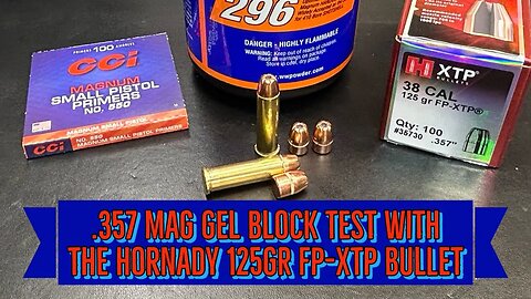 .357mag, Hornady 125gr FP-Flat Point XTP Bullets Tested in Gel Block, with 5 Barrel Lengths!!