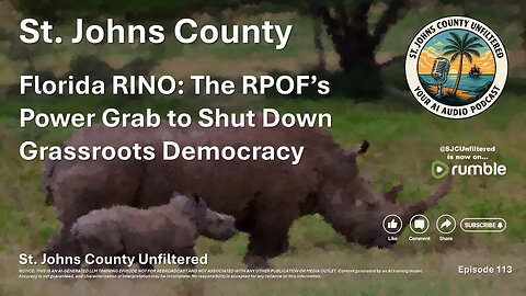 Episode 113 - Florida RINO: The RPOF’s Power Grab to Shut Down Grassroots Democracy