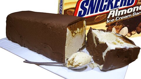 Huge Snickers ice cream with almonds