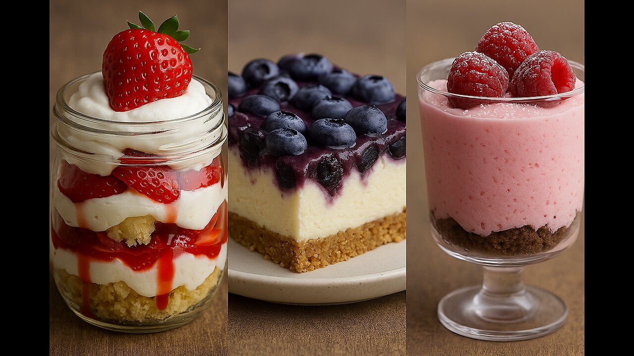 Berry Bliss Trio 🍓🫐🍰 Strawberry Shortcake • Blueberry Cheesecake • Raspberry Mousse | FlavorVille