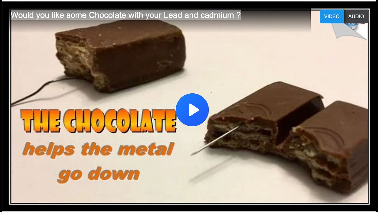 Would you like some Chocolate with your Lead and cadmium ?