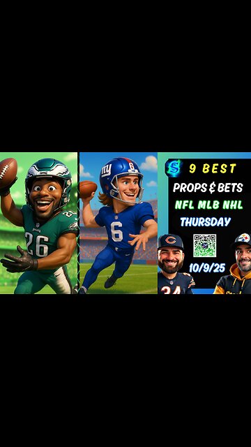 🔥9 Best Eagles vs Giants Thursday Night Football Picks & Player Props | MLB Props | NHL Props