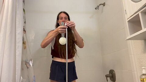 Showered in Rainbows! installing my new shower head :)