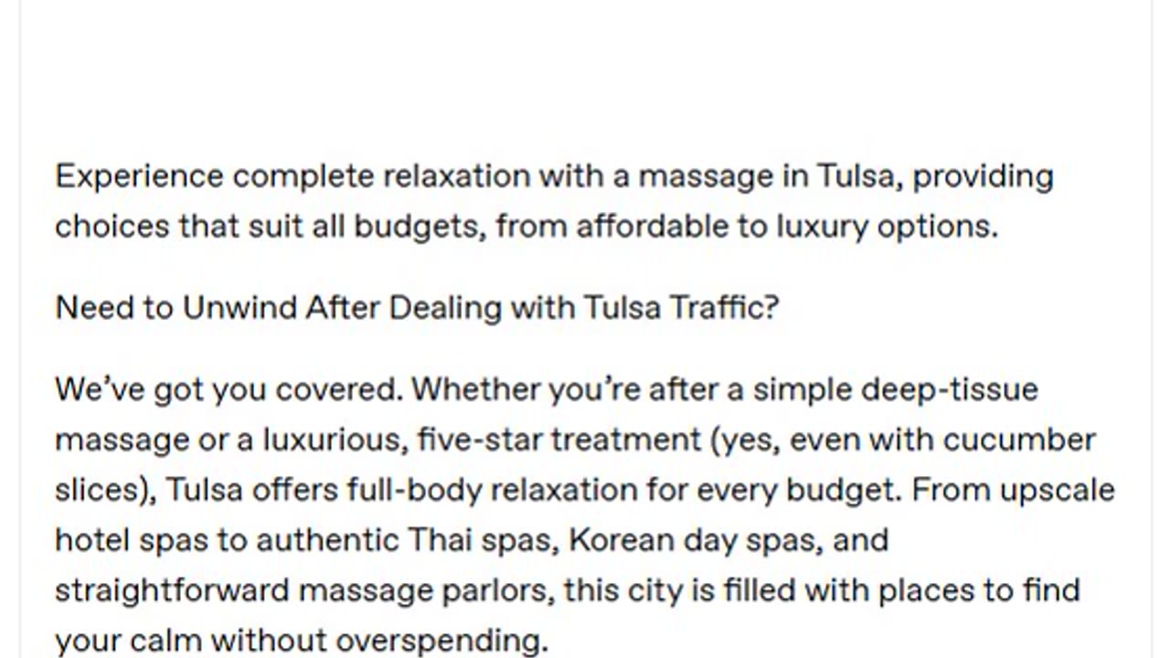 A Massage in Tulsa for Every Budget