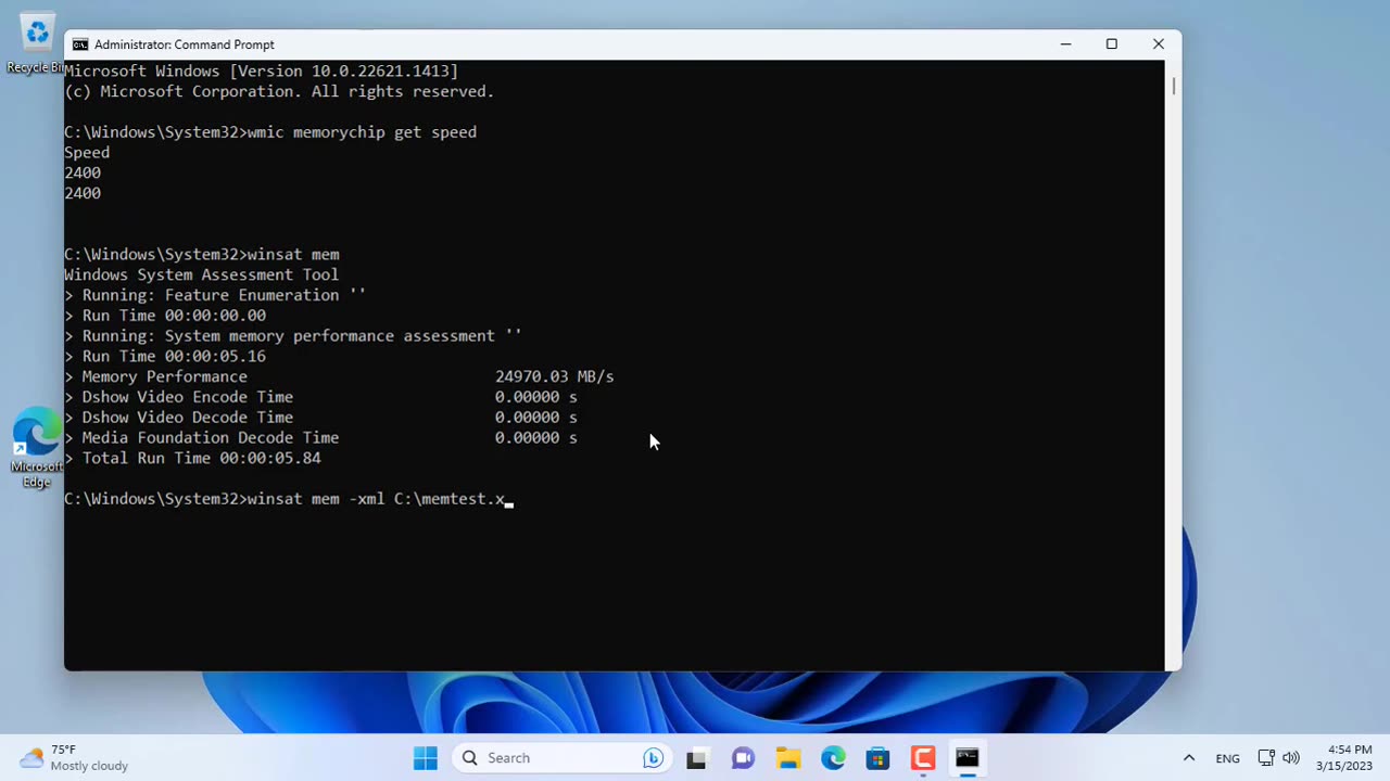 CMD Speed Test RAM on Windows 11 10