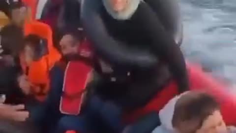 The Greek coastguard responds to migrant boats in the Aegean.