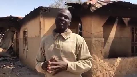 This is the persecution Christians in Nigeria are facing. His house and Church were burned.