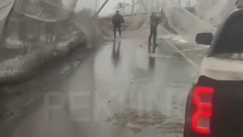 Ukrainian anti-drone nets collapsed due to the weight of the snow