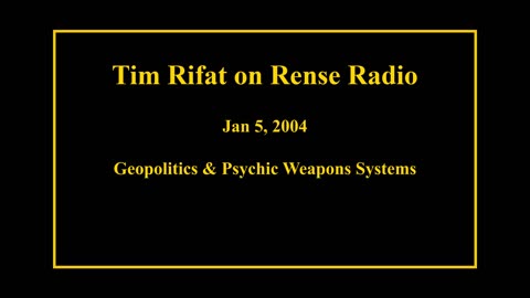 Jan 5, 2004 - Geopolitics & Psychic Weapon Systems